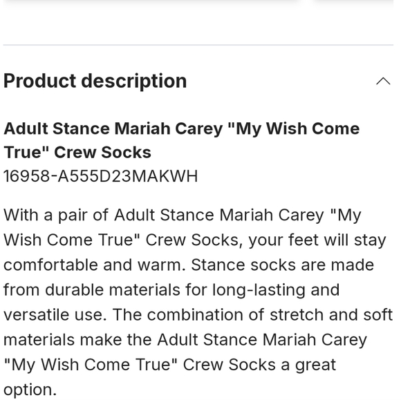 NWT Unisex Mariah Carey "Make My Wish Come True" Stance Crew Socks - Picture 6 of 7